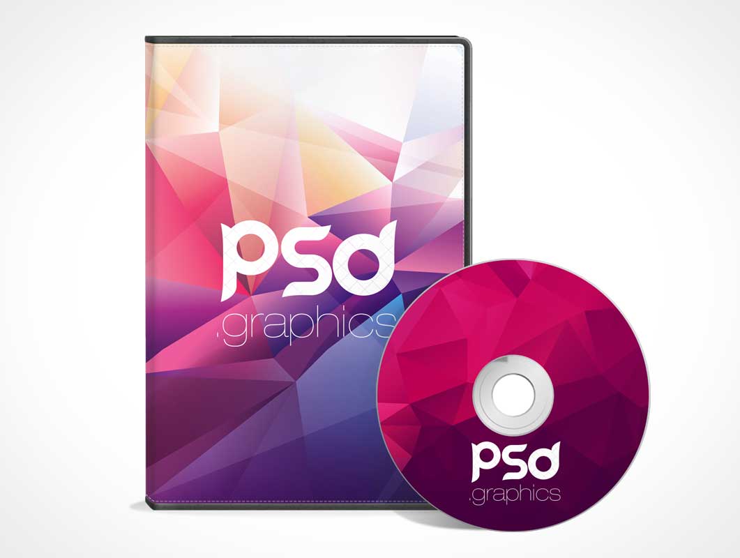 CD DVD Disk & Jewel Case PSD Mockup