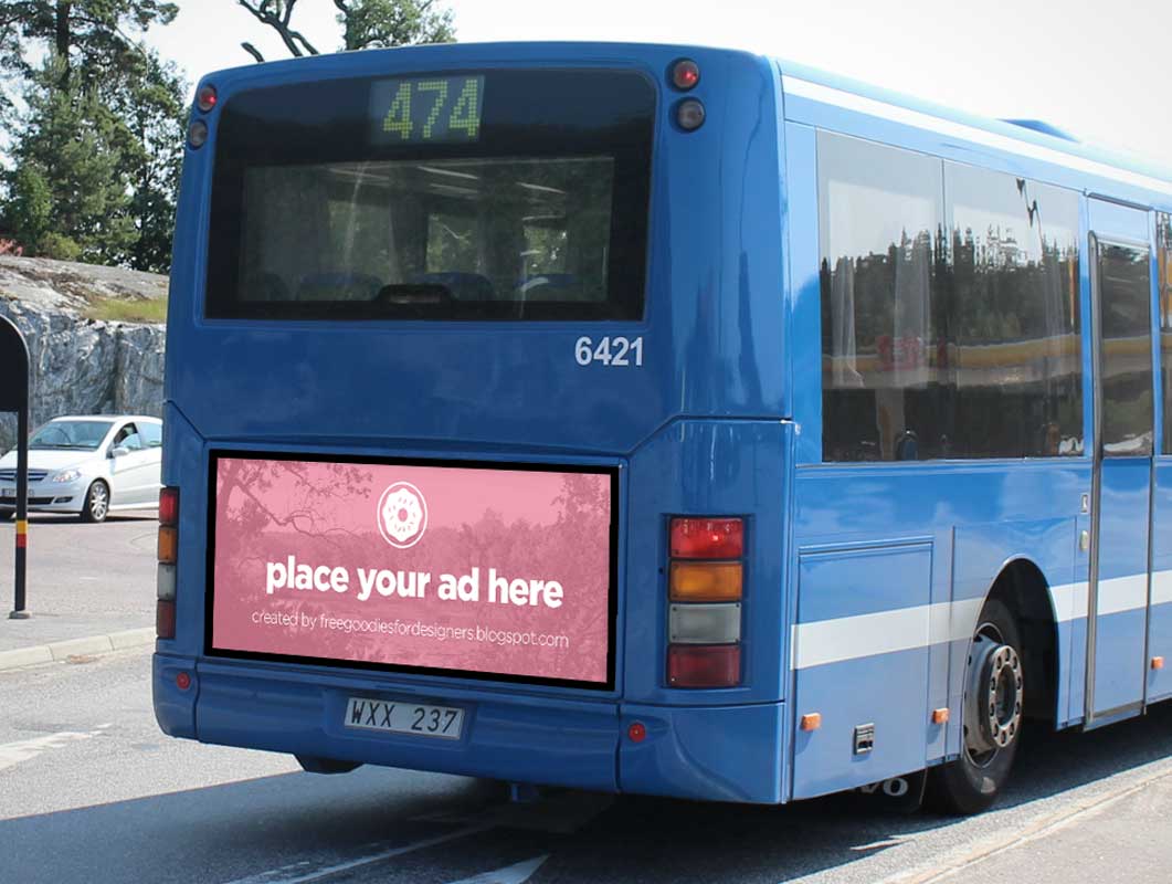 City Bus Billboard Advertising PSD Mockup