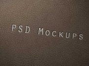Embossed Logo Stamped Leather Branding PSD Mockup