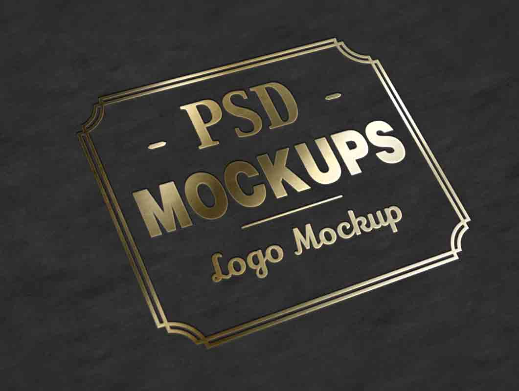 Gold Stamp Leger Lettering PSD Mockup