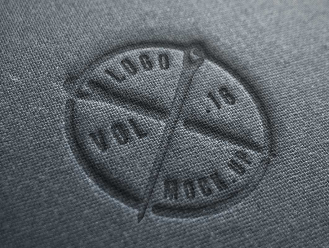 Linen Fabric Pressed Logo PSD Mockup