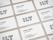 Perspective Business Card Wall PSD Mockup