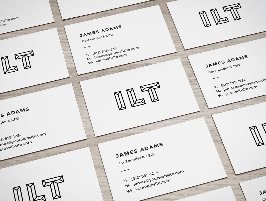 Perspective Business Card Wall PSD Mockup