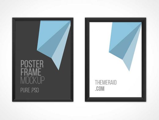 Posters With Variable Frame Thickness PSD Mockup
