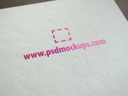 Realistic Colour Logo Print On Paper PSD Mockup