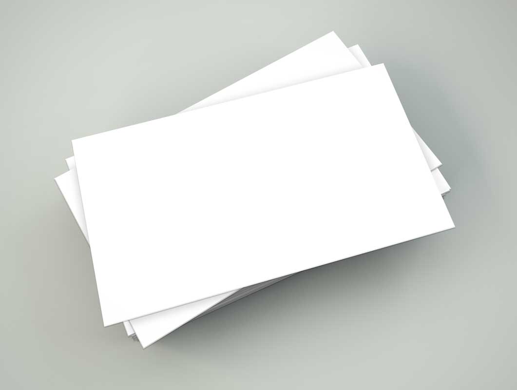 Ruffled Business Card Stack Top View PSD Mockup