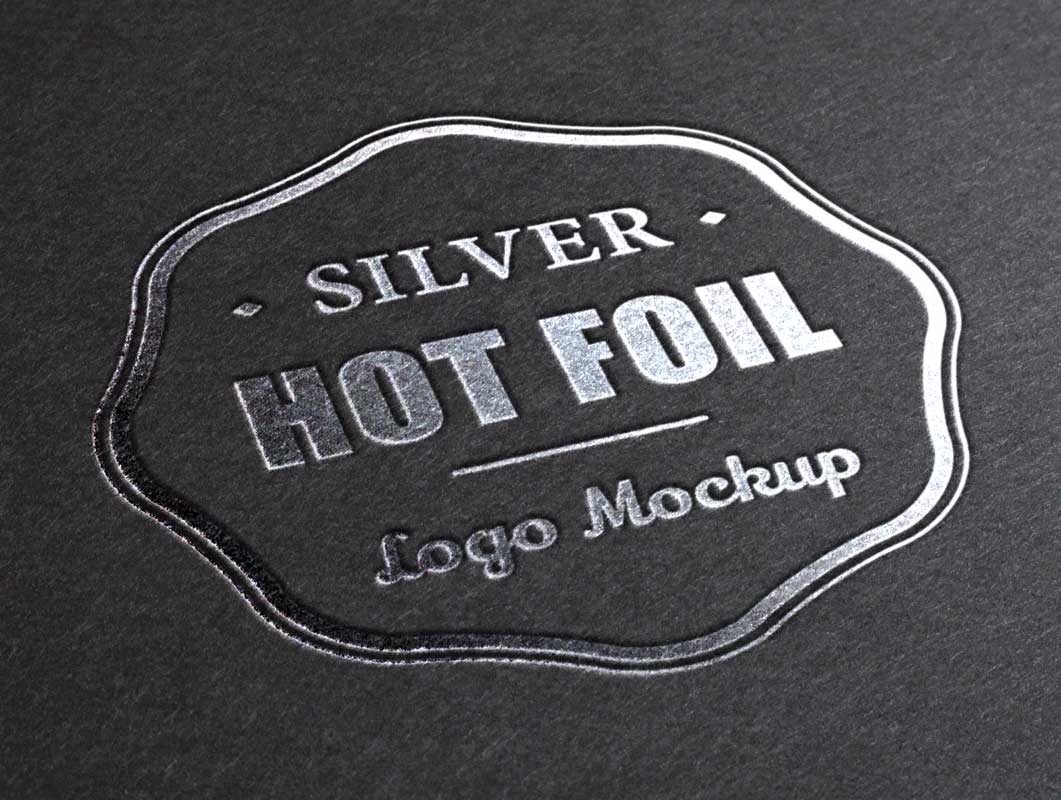 Silver Gilded Stamping Logo PSD Mockup