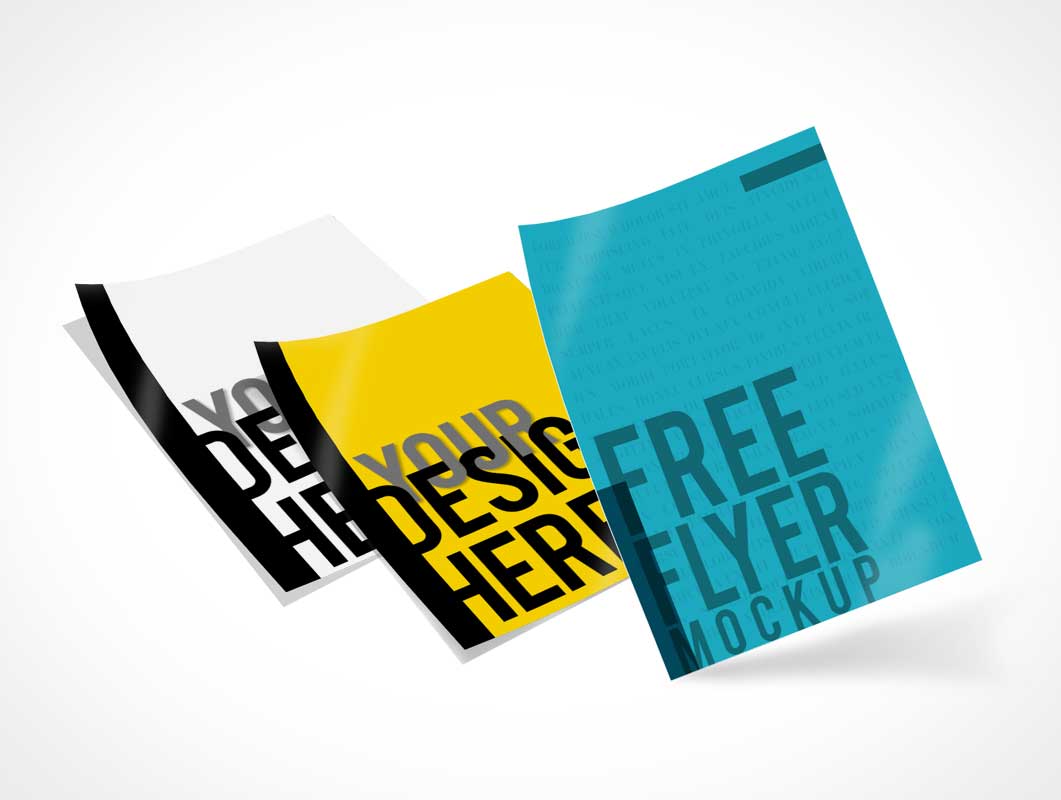 Single Sheet Freeform Flyers PSD Mockup
