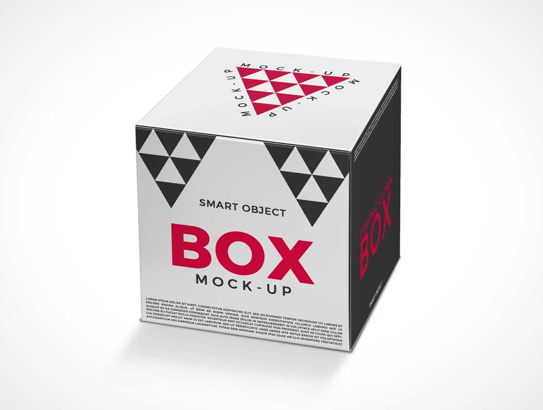 Small Square Cube Box Packaging PSD Mockup - PSD Mockups