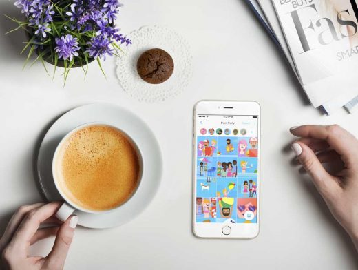 Smartphone, Coffee & Muffin PSD Mockup