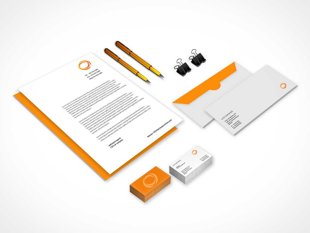 Stationary PSD Mockup for Graphic Designers
