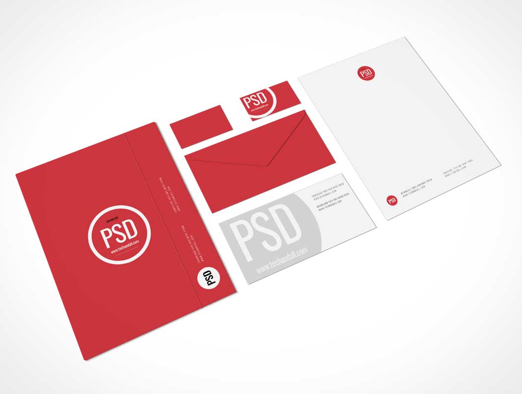 Download Stationery Branding Perspective Shot PSD Mockup - PSD Mockups