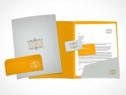 Stationery Letterhead, Business Card, Folder & Envelop PSD Mockup