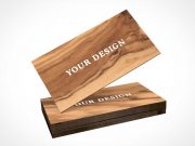 Wooden Business Card PSD Mockup