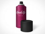 Aerosol Spray Can, Nozzle & Cap PSD Mockup