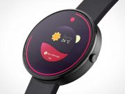 Android Wear Round Smartwatch PSD Mockup