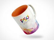 Ceramic Mug Floating Mid-Air PSD Mockup