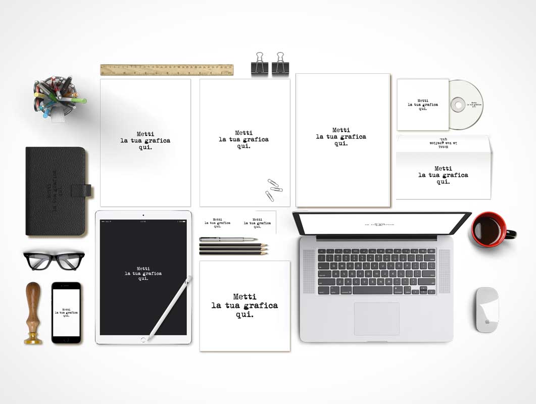 Complete Corporate Stationery Branding Scene Kit PSD Mockup
