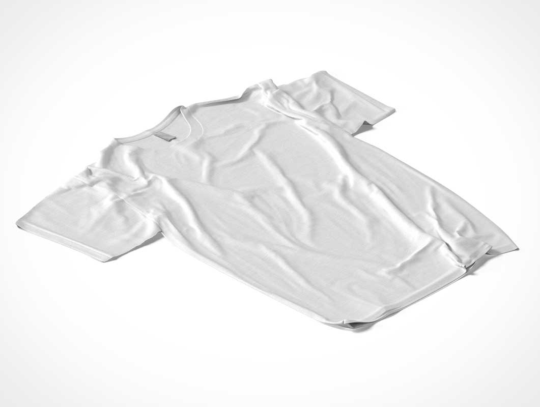 Disheveled T-Shirt Front With Wrinkles PSD Mockup