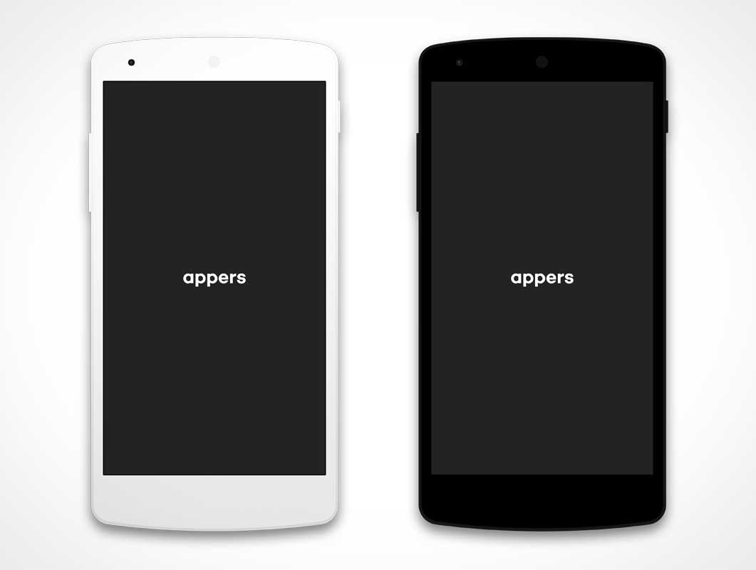 Flat Design Android Google Nexus Phone PSD Mockup