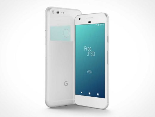 Google Pixel Smartphone Front & Back Covers PSD Mockup