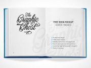Hardcover Book Open To Centre Page PSD Mockup