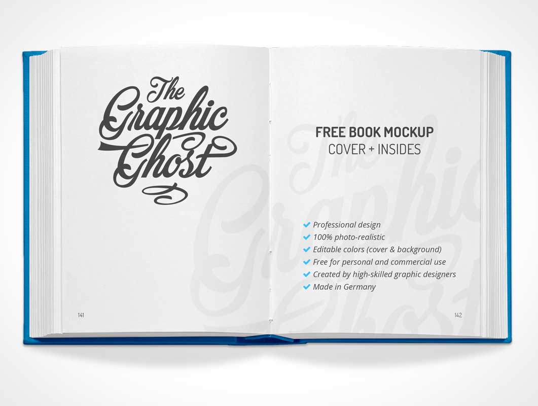 Download Standing Open Hardcover Book Mockup - Free Download Mockup