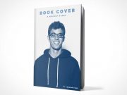 Hardcover Front Standing At Slight Angle PSD Mockup