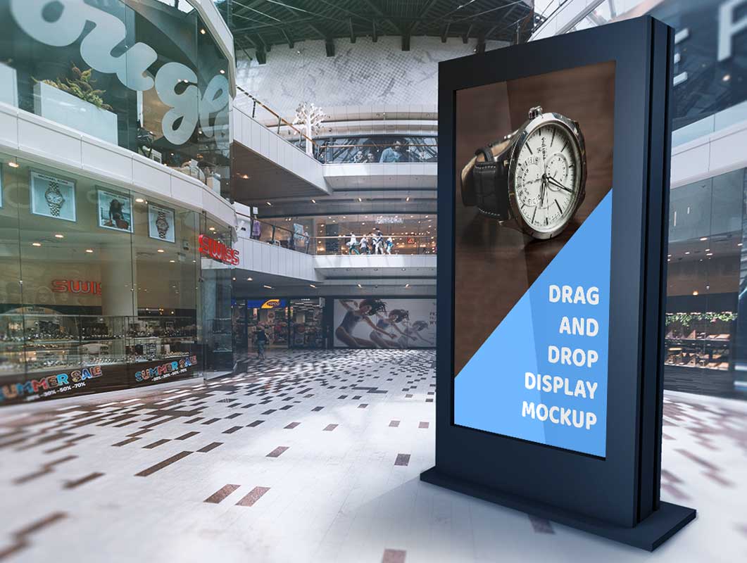 Interactive Mall Billboard Poster PSD Mockup • PSD Mockups