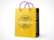 Paper Bag Boutique Shopping With String Carry Handles PSD Mockup