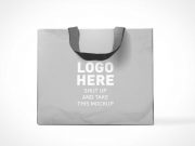 Paper Shopping Bag With Fabric Carry handle PSD Mockup