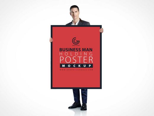 Poster & Frame Presented By Salesperson PSD Mockup