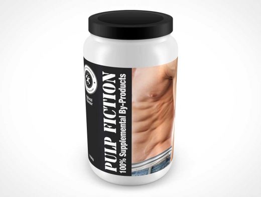Protein Whey Container PSD Mockup