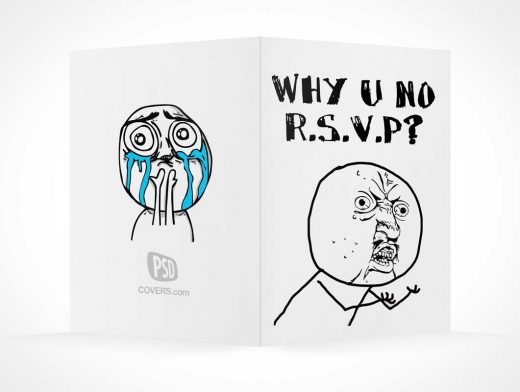 RSVP Card Front & Back Covers PSD Mockup