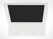 iPad & Keyboard Exaggerated Top View PSD Mockup