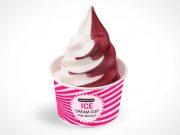 2 Flavour Ice Cream Parfait & Cup PSD Mockup