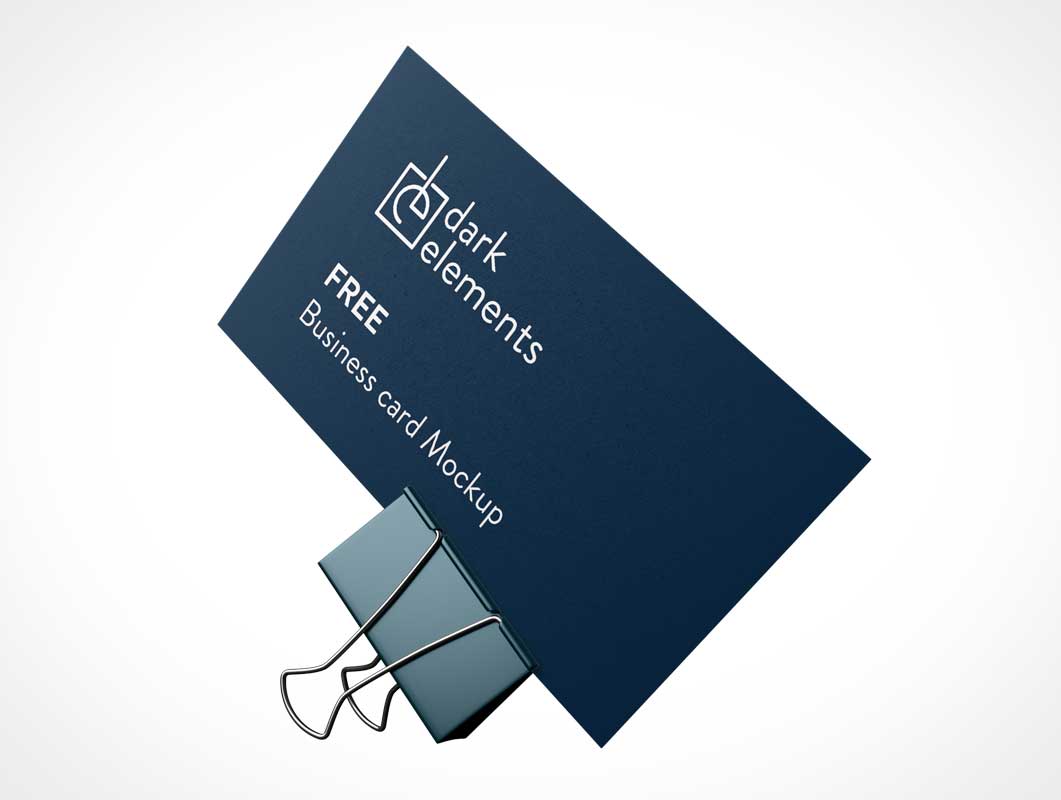 Business Card & Binder Clip Combo PSD Mockup