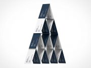 Business Card House Of Cards Pyramid Stack PSD Mockup