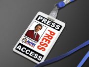 Corporate ID Card / Press Badge Holder & Lanyard PSD Mockup
