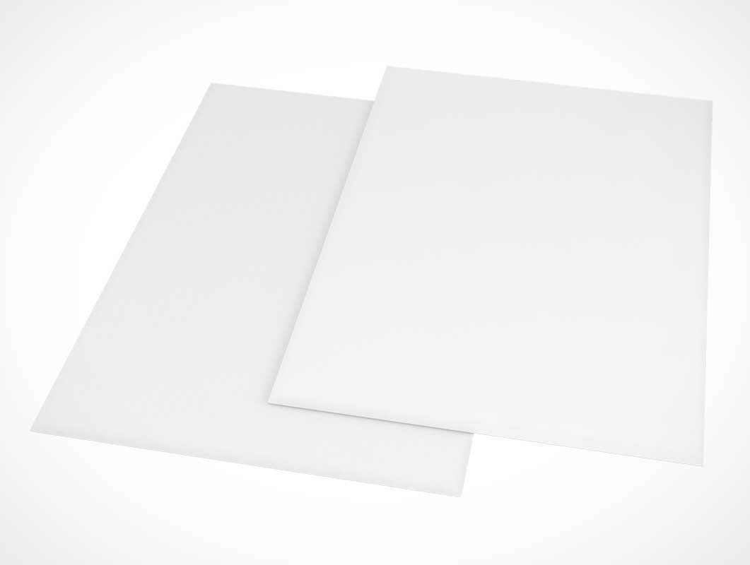 Corporate Letterhead Low Angle Front Page View PSD Mockup