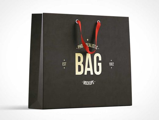 Foldable Shopping Bag Front & Side Views PSD Mockup