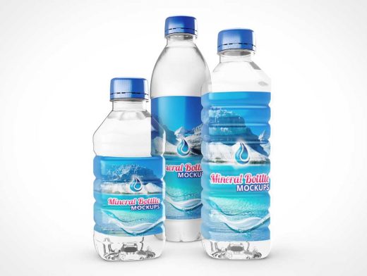 Plastic Mineral Water Bottles PSD Mockup