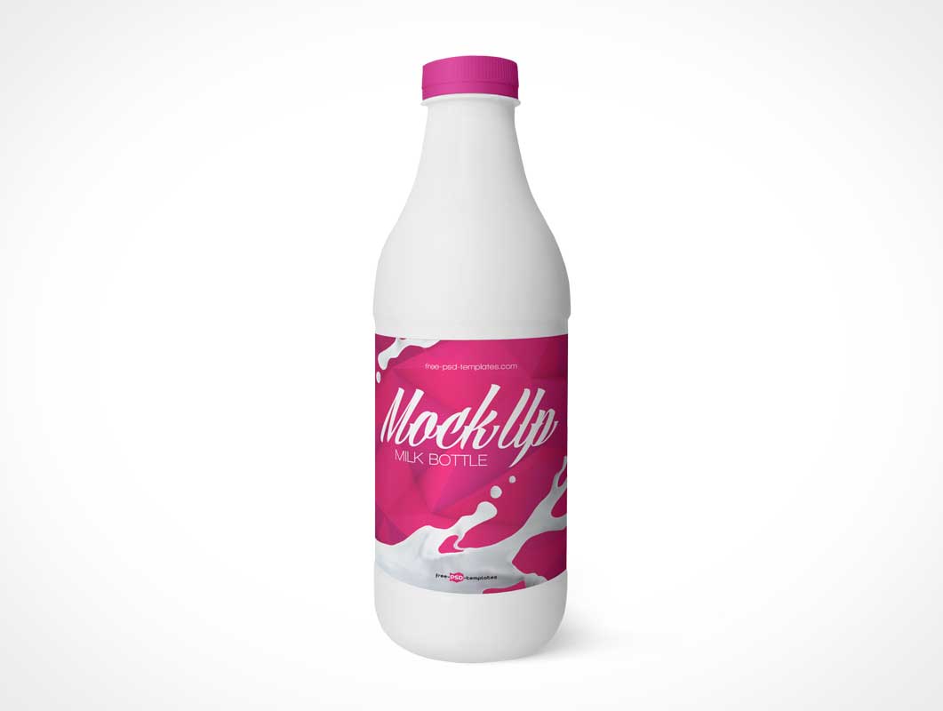 Download Sealed Plastic Milk Bottle Front Label PSD Mockup - PSD Mockups