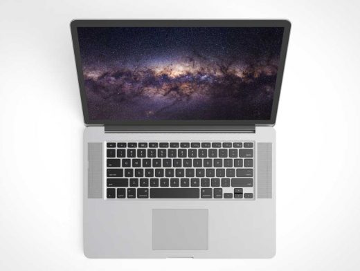 6 Top Down Angles Of MacBook Pro PSD Mockup