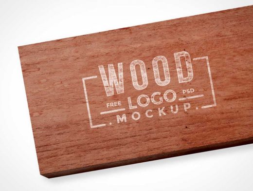 Branding Logo Painted Over Wood Plank PSD Mockup