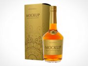 Brandy, Whisky & Cognac Branding Packaging PSD Mockup