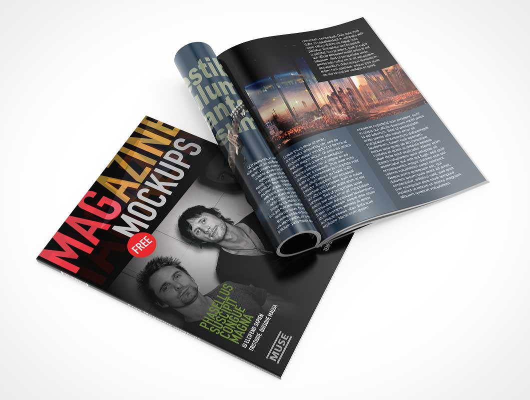 Download Glossy Magazine Front Back Covers Inside Pages Psd Mockup Psd Mockups