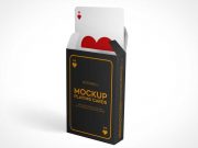 Playing Cards Deck In Standing Box PSD Mockup