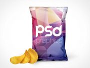 Rippled Chips Bag Front Cover PSD Mockup