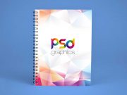 Spiral Notebook Standing Front Cover PSD Mockup